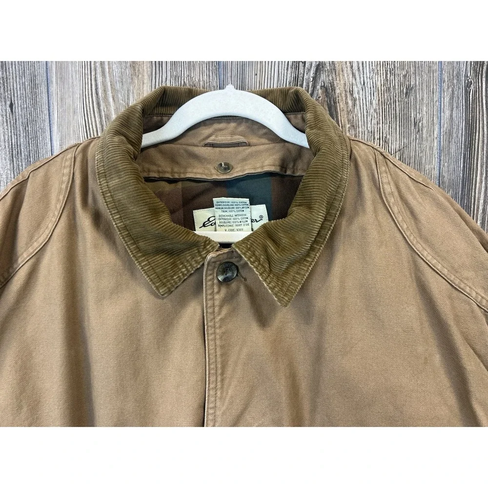 Vtg Eddie Bauer Down Filled‎ Brown Work Chore Barn Coat Jacket XL Gorpcore Chore